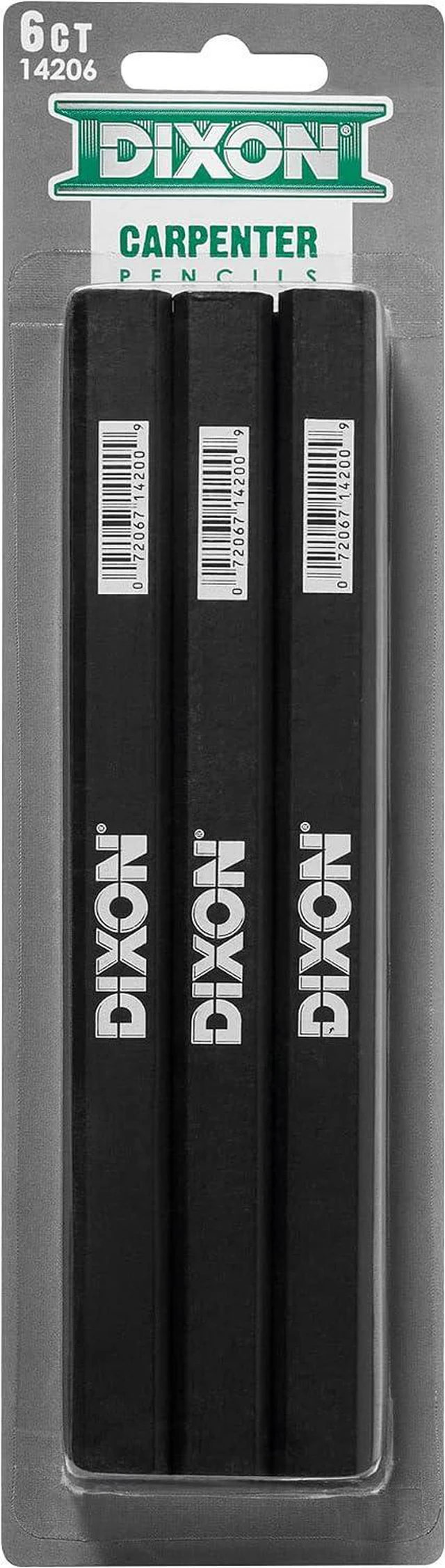 Main image of DIXON Industrial Carpenter Pencils, Medium, Black and Silver, 6-Pack, (14206)