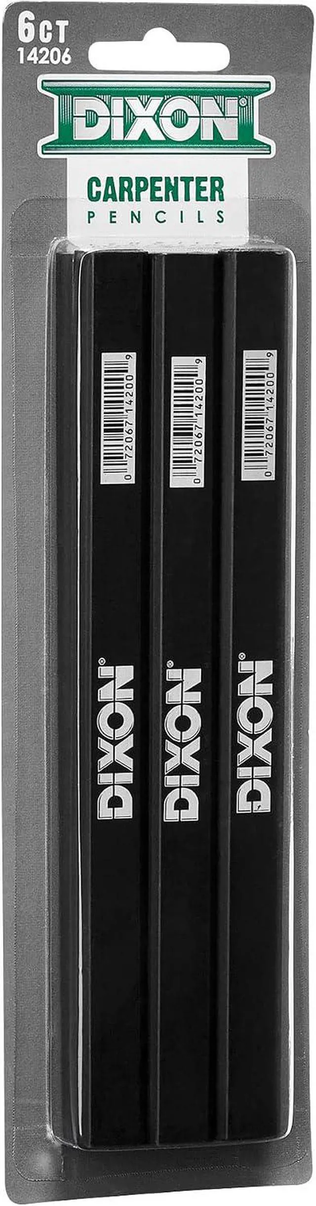 Alt view image 2 of 6 - DIXON Industrial Carpenter Pencils, Medium, Black and Silver, 6-Pack, (14206)