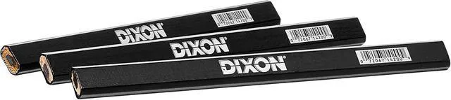 Alt view image 5 of 6 - DIXON Industrial Carpenter Pencils, Medium, Black and Silver, 6-Pack, (14206)