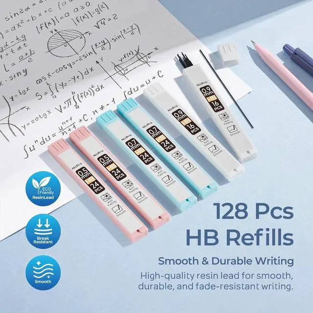 Alt view image 4 of 6 - Nicpro Pastel Mechanical Pencil Set, Cute Pencils 0.5&0.7&0.9 mm, Pack of 6