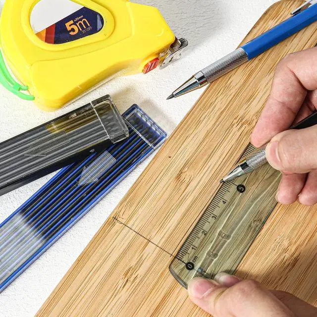 Alt view image 5 of 6 - 2mm Mechanical Pencil Set, 2 Pieces Artist Carpenter Drafting Pencils 2.0 mm with 2 Tube Lead Refill (HB, 2B), Art Lead Holder Metal Marker for Draft Drawing, Writing, Art Sketching