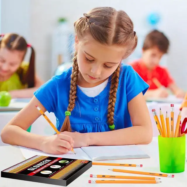 Alt view image 5 of 7 - Wood-Cased #2 HB Pencils, 50 Pack Pre-sharpened Pencils for Writing/Drawing/Sketching, Bulk Pack for Office School Classroom Supplies