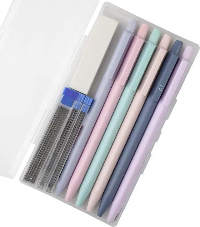 Main image of Pastel Aesthetic Mechanical Pencil Set 6 Pack with Eraesers