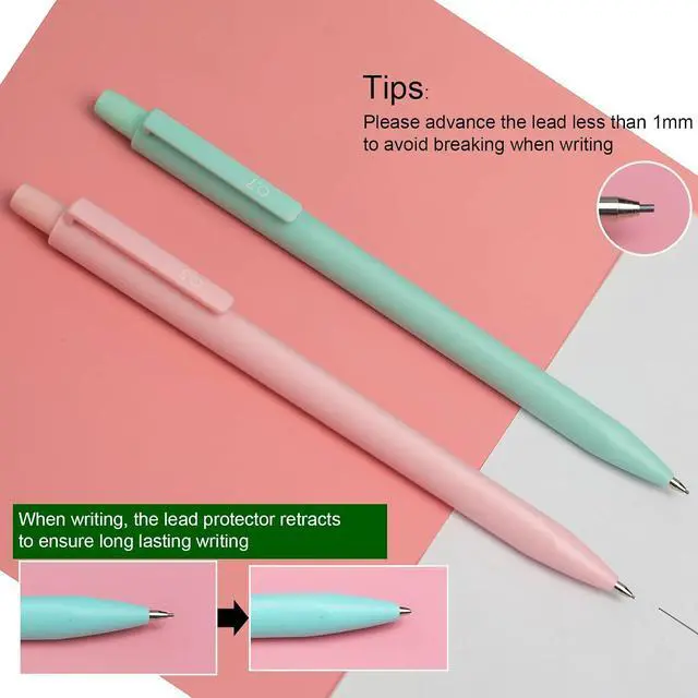 Alt view image 5 of 7 - Pastel Aesthetic Mechanical Pencil Set 6 Pack with Eraesers