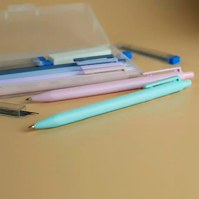Alt view image 7 of 7 - Pastel Aesthetic Mechanical Pencil Set 6 Pack with Eraesers