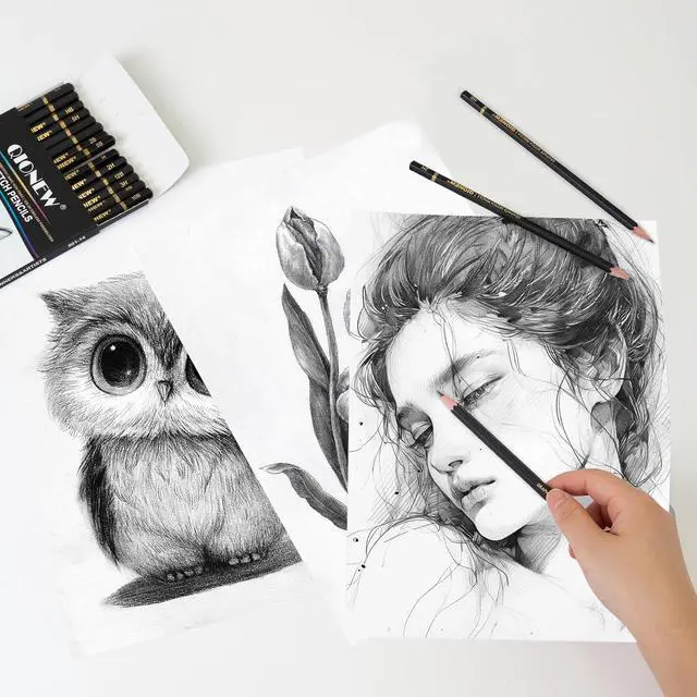 Alt view image 6 of 7 - Qionew Professional Sketching Pencil for Drawing,14 Pack, Graphite Pencils
