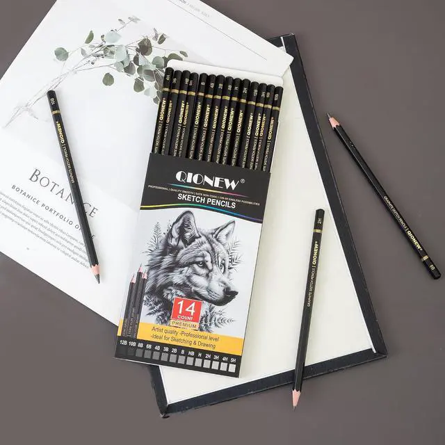 Alt view image 5 of 7 - Qionew Professional Sketching Pencil for Drawing,14 Pack, Graphite Pencils