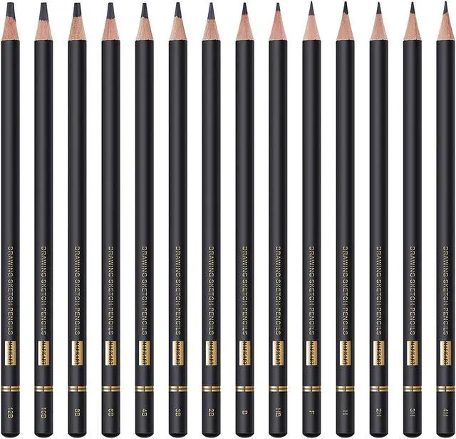 Alt view image 2 of 7 - MARKART Drawing Sketching Pencils Set, 14 Pieces, Graphite Pencil(12B - 4H)