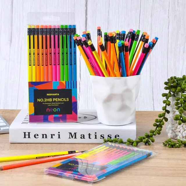 Alt view image 6 of 7 - Pre-Sharpened #2 Pencils, Neon, Back to School Supplies, 12 Count