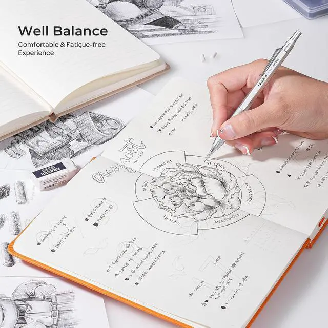 Alt view image 5 of 7 - Nicpro 3 Pack 2.0 mm Mechanical Pencil Set with Case for Architects