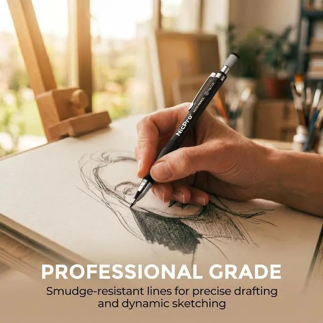 Alt view image 5 of 7 - Nicpro 11 Pieces Colors 2mm Mechanical Pencil Set 3 PCS Carpenter Drafting