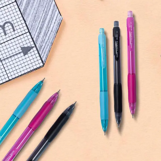Alt view image 4 of 7 - AIHAO Mechanical Pencil 0.9, Thick Point, HB lead pencils with refills and cap erasers, Comfort Grip, Assorted Barrel Colors, 12 Pack