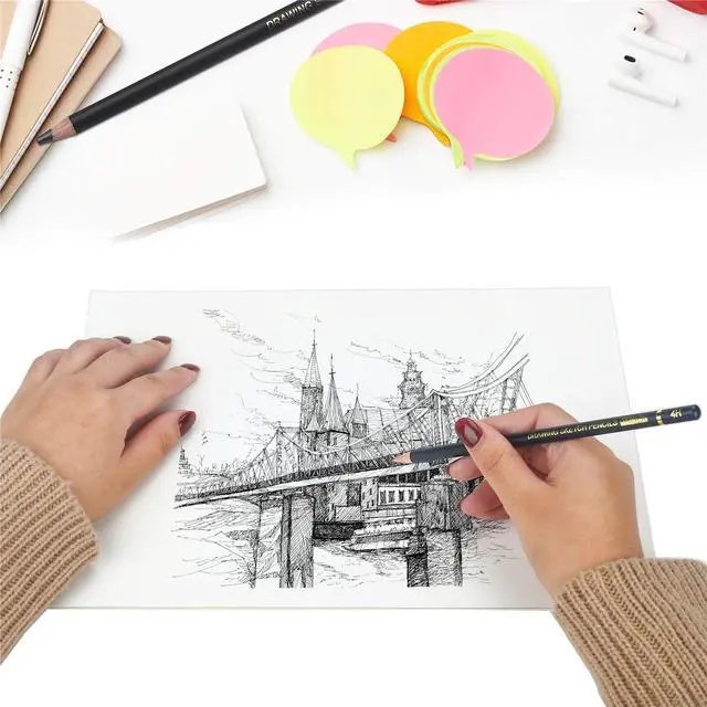 Alt view image 5 of 7 - RVOGJP TAMATA Professional Drawing Sketching Pencil Set - 12 Pieces Art Graphite Pencils(12B - 4H), Ideal for Drawing Art, Sketching, Shading, for Beginners & Pro Artists