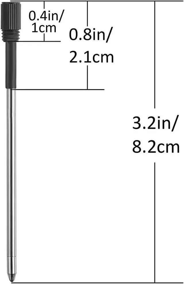 Alt view image 5 of 7 - PASISIBICK 3.2 in Black Ink Ballpoint Pen Refills for Metal Diamond Pen(Pack of 20)