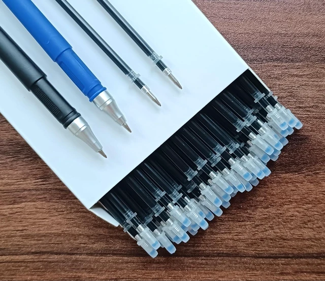 Alt view image 6 of 7 - Gel Ink Pens Refills Black,50 Pack Gel Refills for Pens,0.5 mm Pen Refill 5 Inch/130mm,Send 2 Extra Pens,Ink Non Bleeding Through,Smooth Writing