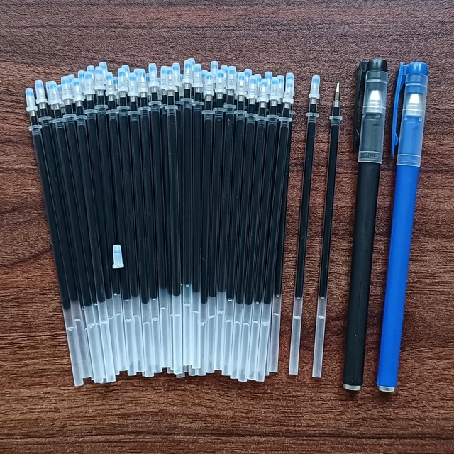 Alt view image 7 of 7 - Gel Ink Pens Refills Black,50 Pack Gel Refills for Pens,0.5 mm Pen Refill 5 Inch/130mm,Send 2 Extra Pens,Ink Non Bleeding Through,Smooth Writing