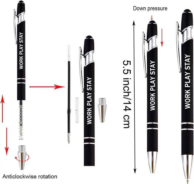 Alt view image 4 of 6 - PASISIBICK 12 Pieces Motivational Inspirational Quotes Snarky Screen Touch Stylus Ballpoint Pens, Office Encouraging Scriptures, Black Ink (12 Color,Motivational)