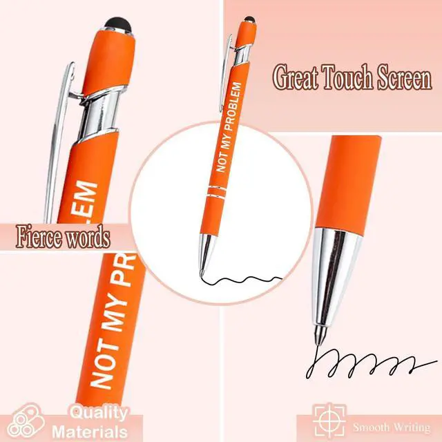 Alt view image 2 of 6 - PASISIBICK 12 Pieces Funny Sarcastic Ballpoint Pens, Office Snarky Touch Screen Stylus Pen Encouraging, Black Ink (12 Color,Negative)