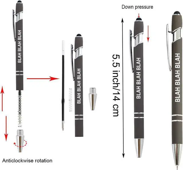 Alt view image 4 of 6 - PASISIBICK 12 Pieces Funny Sarcastic Ballpoint Pens, Office Snarky Touch Screen Stylus Pen Encouraging, Black Ink (12 Color,Negative)