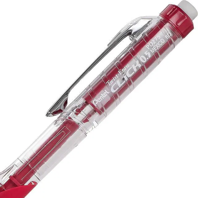 Alt view image 4 of 7 - Pentel Twist-Erase Click Mechanical Pencil, (0.5mm), Assorted Barrels, 2 Eraser Refills and Lead, Color May Vary, Pack of 2 (PD275TLEBP2)