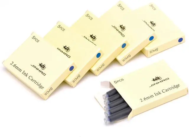 Main image of Jinhao Fountain Pen Blue Ink Cartridge International Standard 2.6mm Bore Diameter Ink Refill Set of 30 PCS