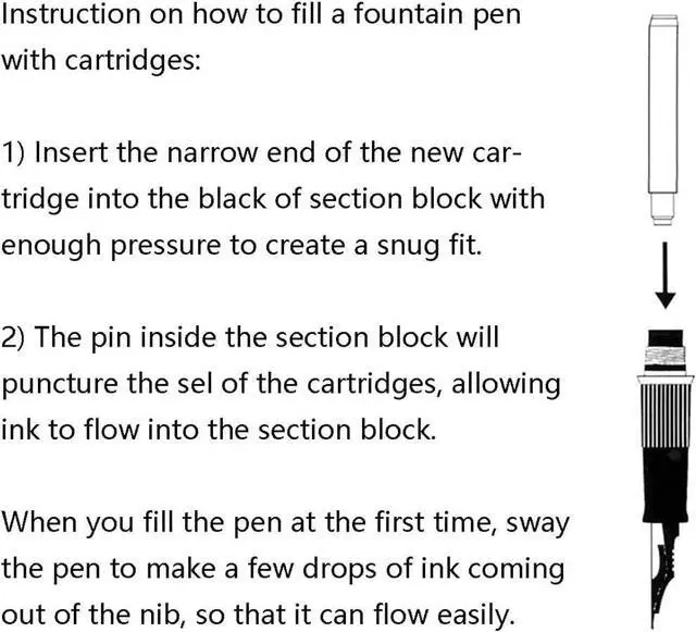 Alt view image 3 of 7 - Jinhao Fountain Pen Black Ink Cartridge International Standard 2.6mm Bore Diameter Ink Refill Set of 30 PCS