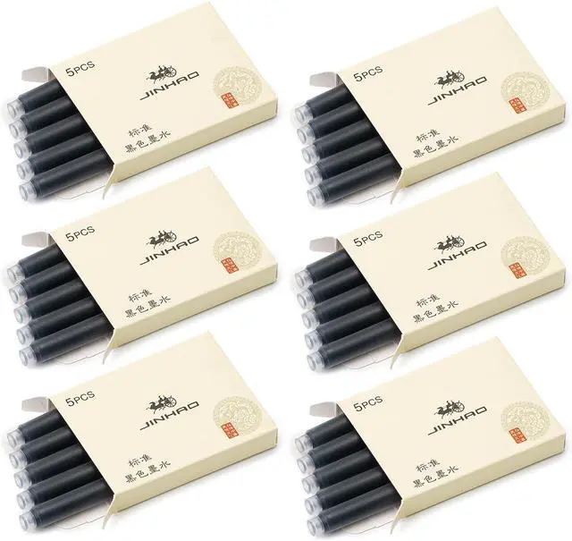 Alt view image 5 of 7 - Jinhao Fountain Pen Black Ink Cartridge International Standard 2.6mm Bore Diameter Ink Refill Set of 30 PCS
