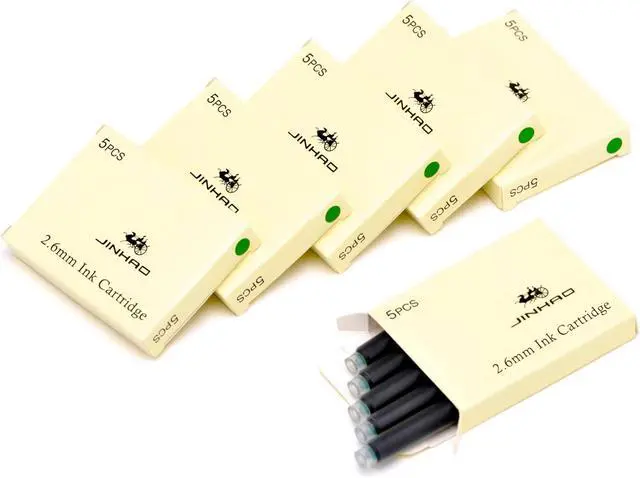Alt view image 2 of 6 - Jinhao Fountain Pen Green Ink Cartridge International Standard 2.6mm Bore Diameter Ink Refill Set of 30 PCS