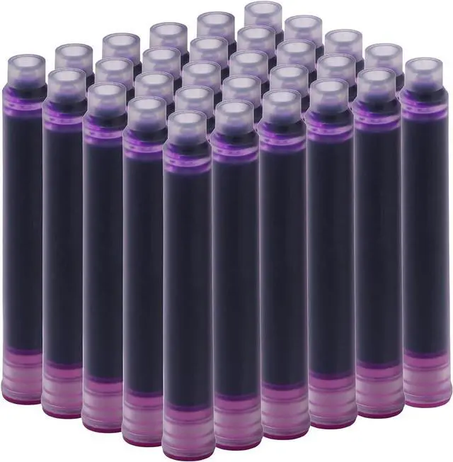 Main image of Jinhao Fountain Pen Refill Ink Cartridges, Violet Color, Set of 30 PCS, International Standard Size Disposable and Generic Ink Refill Cartridges