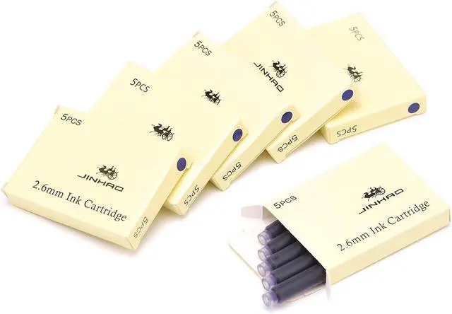 Alt view image 2 of 7 - Jinhao Fountain Pen Refill Ink Cartridges, Violet Color, Set of 30 PCS, International Standard Size Disposable and Generic Ink Refill Cartridges