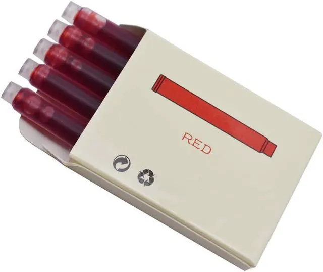 Alt view image 5 of 6 - Jinhao Fountain Pen Red Ink Cartridge International Standard 2.6mm Bore Diameter Ink Refill Set of 30 PCS