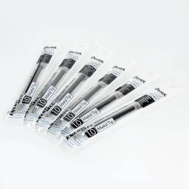 Alt view image 2 of 5 - Pentel Refill Ink - for EnerGel Gel Pen, 1.0mm Metal Tip, Bold, Black Ink, Pack of 6 Refills (LR10-6A)