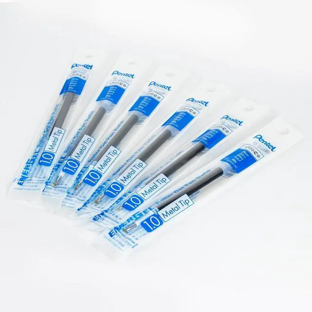 Alt view image 2 of 5 - Pentel Refill Ink - for EnerGel Gel Pen, 1.0mm Metal Tip, Bold, Blue Ink, Pack of 6 Refills (LR10-6C)