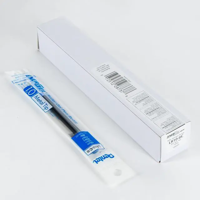 Alt view image 3 of 5 - Pentel Refill Ink - for EnerGel Gel Pen, 1.0mm Metal Tip, Bold, Blue Ink, Pack of 6 Refills (LR10-6C)