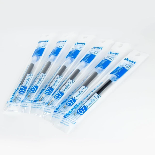 Alt view image 2 of 5 - Pentel Refill Ink - for EnerGel Gel Pen, 0.7mm Needle Tip, Fine, Blue Ink, Pack of 6 Refills (LRN7-6C)
