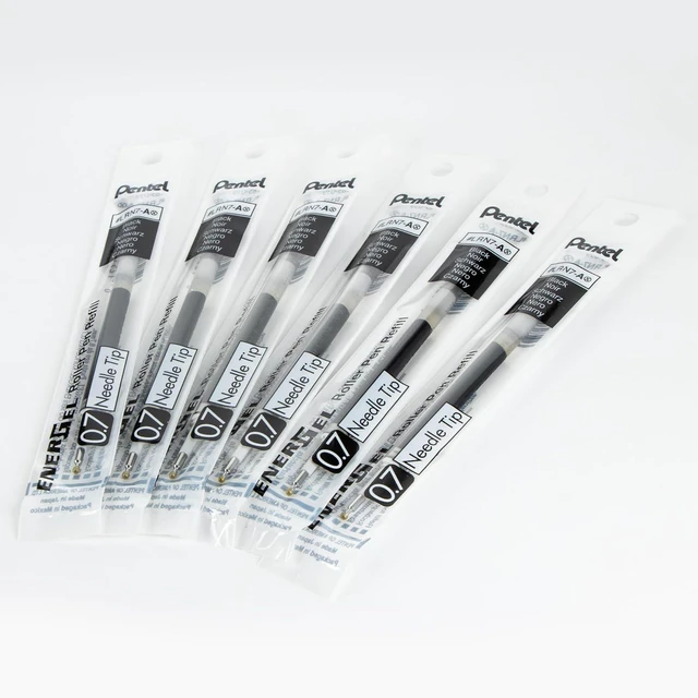 Alt view image 2 of 5 - Pentel Refill Ink - for EnerGel Gel Pen, 0.7mm Needle Tip, Fine, Black Ink, Pack of 6 Refills (LRN7-6A)