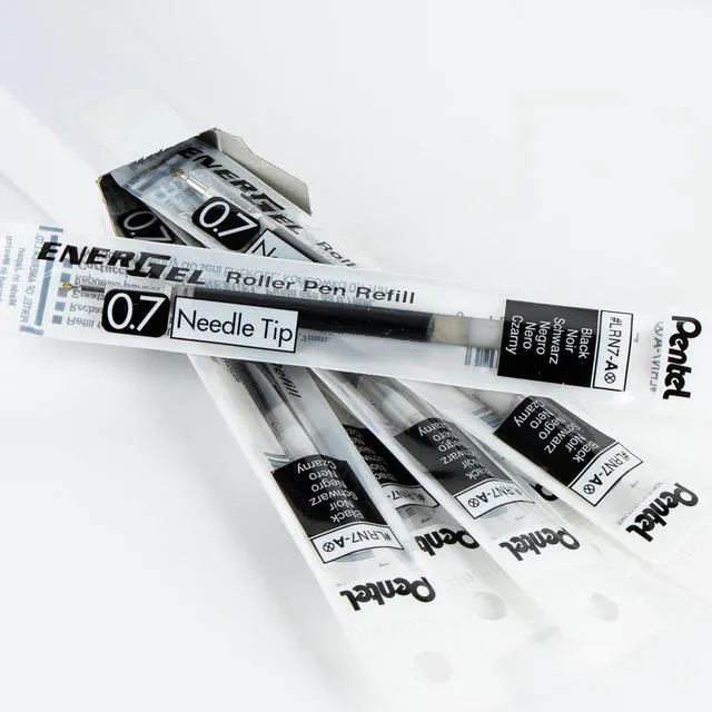 Alt view image 4 of 5 - Pentel Refill Ink - for EnerGel Gel Pen, 0.7mm Needle Tip, Fine, Black Ink, Pack of 6 Refills (LRN7-6A)