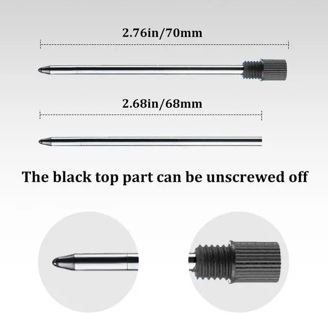 Alt view image 2 of 5 - ChaoQ 10 Pcs Black Ink Pen Refills for Twist Pens Ballpoint Pen Refills