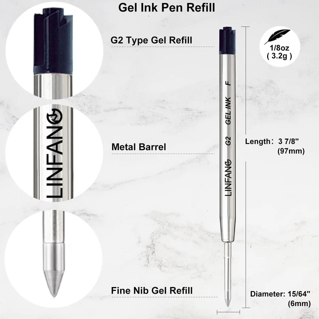 Alt view image 2 of 5 - Black Gel Ink Pen Refills Ballpoint Black, 12 Pack Gel Pens Refills Fine Point 0.5mm Tip Smooth Writing Pen Refill (12 Black)