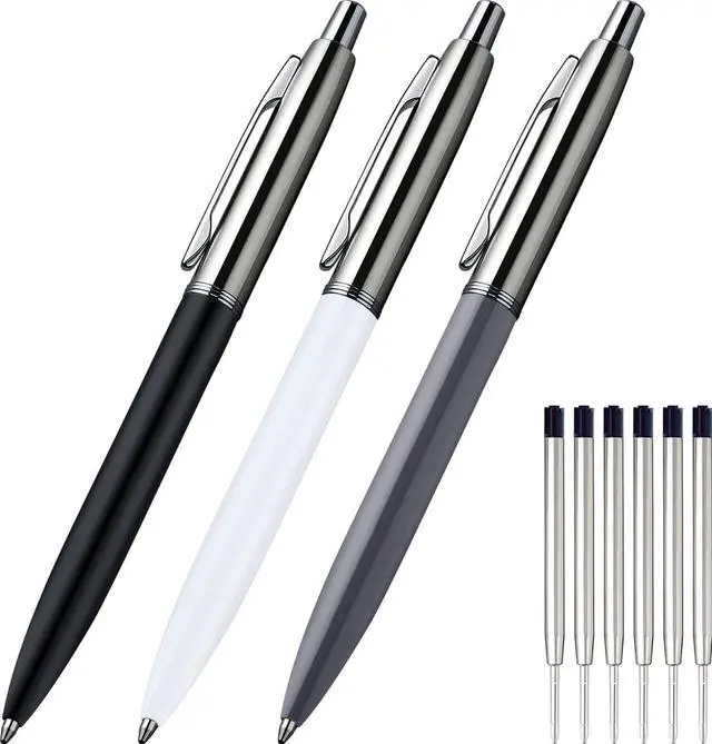 Main image of ChaoQ 3 Pcs Retractable Metal Ballpoint Pens, for Gift, Business, Office