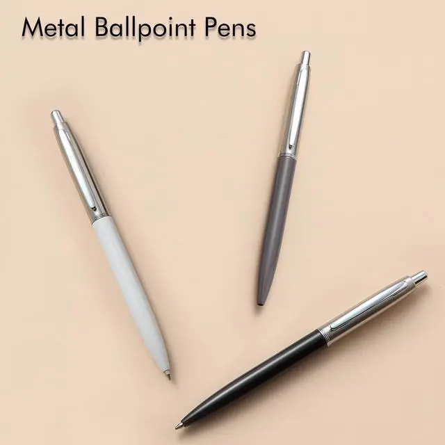 Alt view image 2 of 7 - ChaoQ 3 Pcs Retractable Metal Ballpoint Pens, for Gift, Business, Office