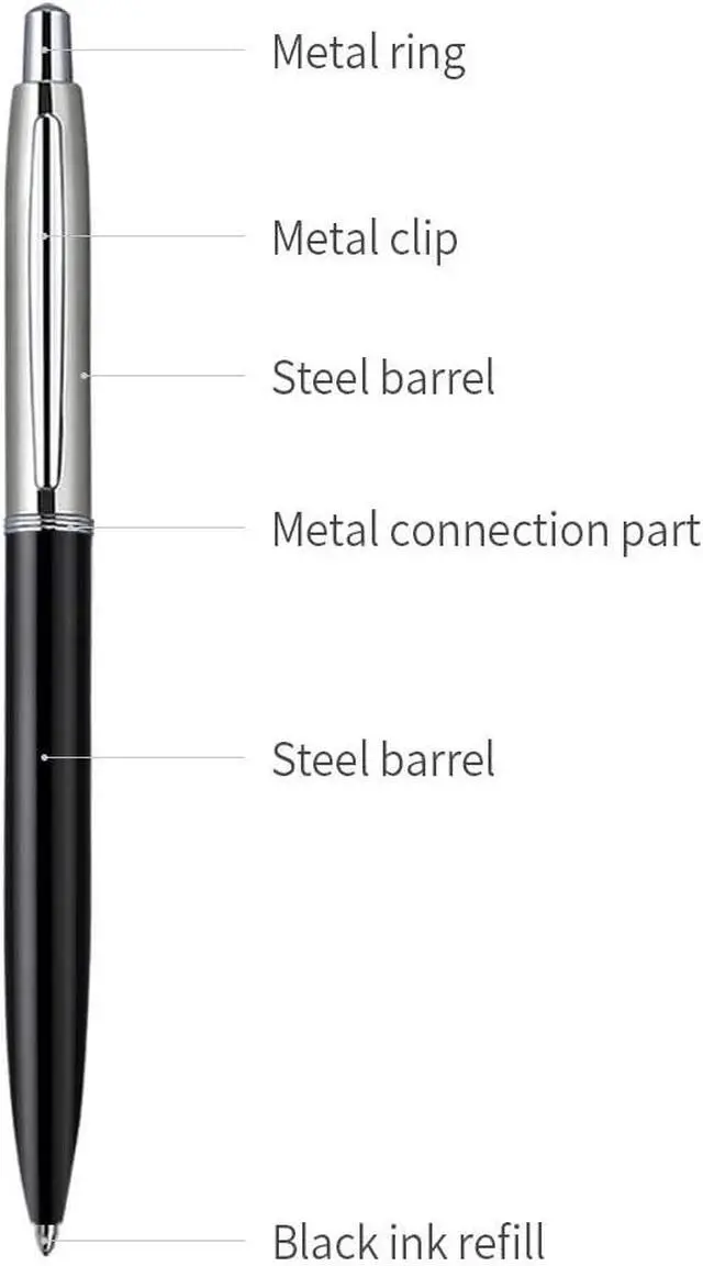 Alt view image 5 of 7 - ChaoQ 3 Pcs Retractable Metal Ballpoint Pens, for Gift, Business, Office