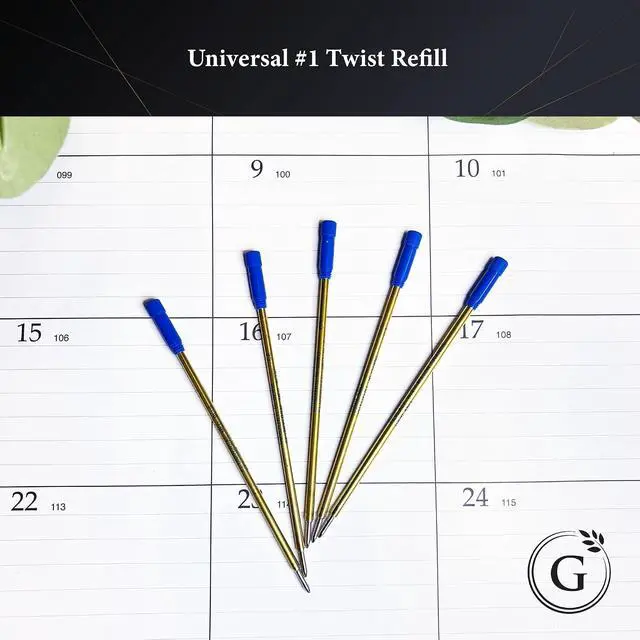 Alt view image 3 of 6 - Garland Universal #1 Cross Compatible Ballpoint Pen Refill, USA Made, 1.0mm Medium Point, Smooth Writing, 5 Pack (Blue) (#1-Blk)