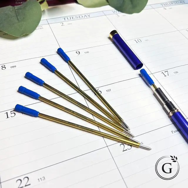 Alt view image 4 of 6 - Garland Universal #1 Cross Compatible Ballpoint Pen Refill, USA Made, 1.0mm Medium Point, Smooth Writing, 5 Pack (Blue) (#1-Blk)