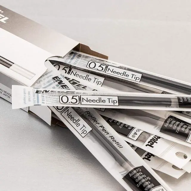 Alt view image 6 of 7 - Pentel Refill Ink for EnerGel Liquid Gel Pen, (0.5mm), Fine Line, Needle Tip, Black Ink, Box of 12 (LRN5-A)