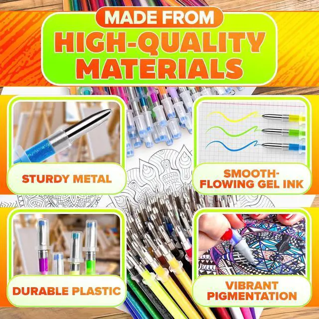 Alt view image 3 of 7 - 120 Pcs Assorted Glitter Gel Pen Refills for Adult Coloring, Fits Most Pens