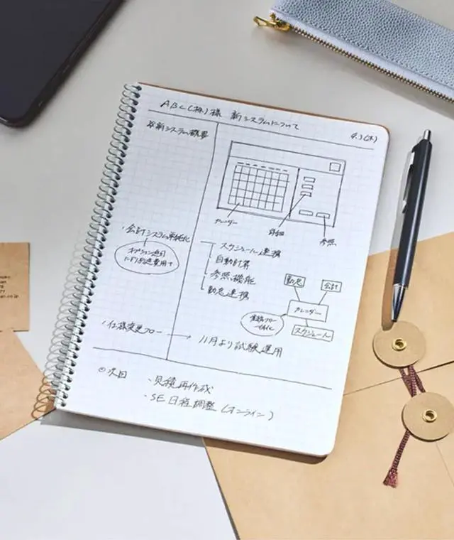 Alt view image 3 of 7 - Maruman Spiral Note Basic Notebook, 160 Pages, A4, 5mm Graph Paper