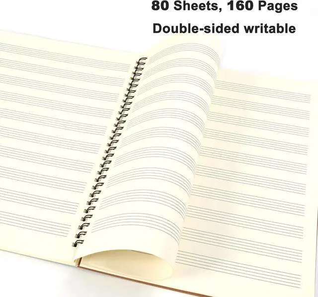Alt view image 3 of 7 - MoHern Blank Sheet Music Notebook, 160 Pages, 10 Staves