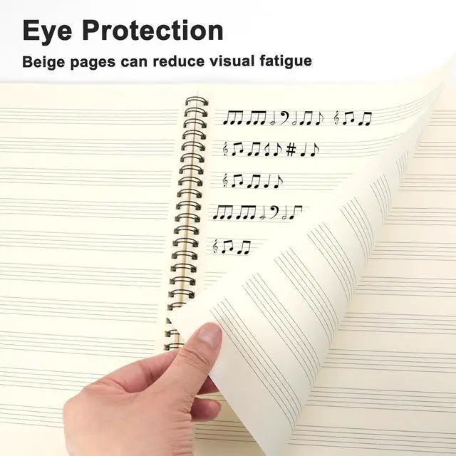 Alt view image 4 of 7 - MoHern Blank Sheet Music Notebook, 160 Pages, 10 Staves