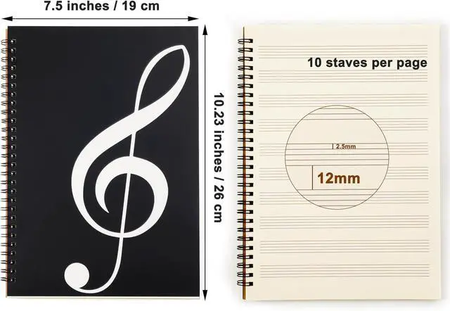 Alt view image 5 of 7 - MoHern Blank Sheet Music Notebook, 160 Pages, 10 Staves